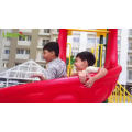 Plastic Kids Outdoor Slide, Bridge and Swing Play Set Outdoor, Safety Fun Wooden Slide